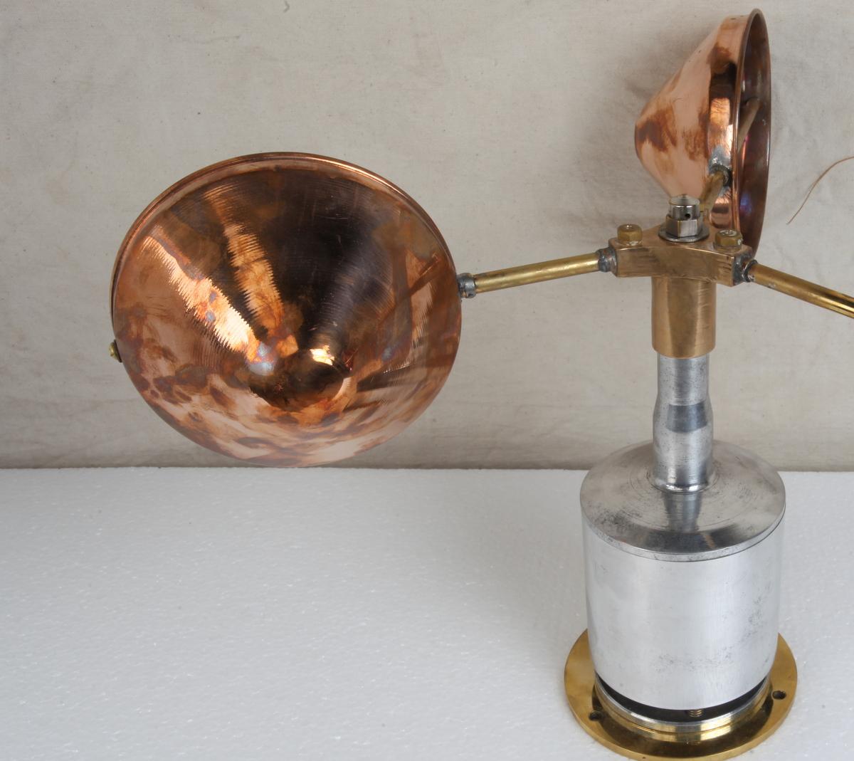 Copper, Brass and Chrome Ship's Anemometer, Midcentury In Good Condition In Nantucket, MA