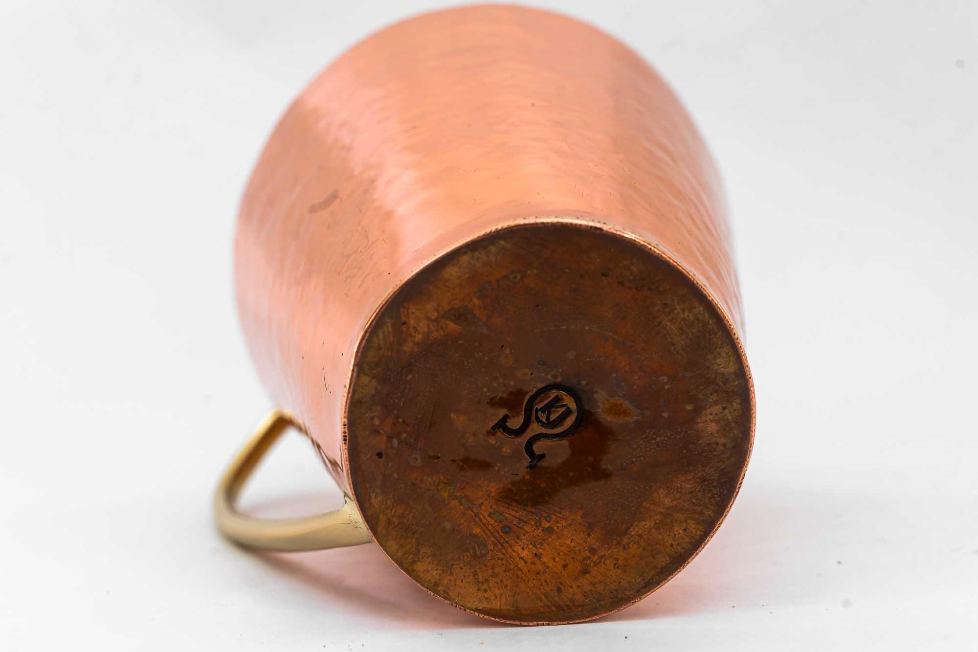 Mid-20th Century Copper, Brass Hammered Jug Around 1950s For Sale