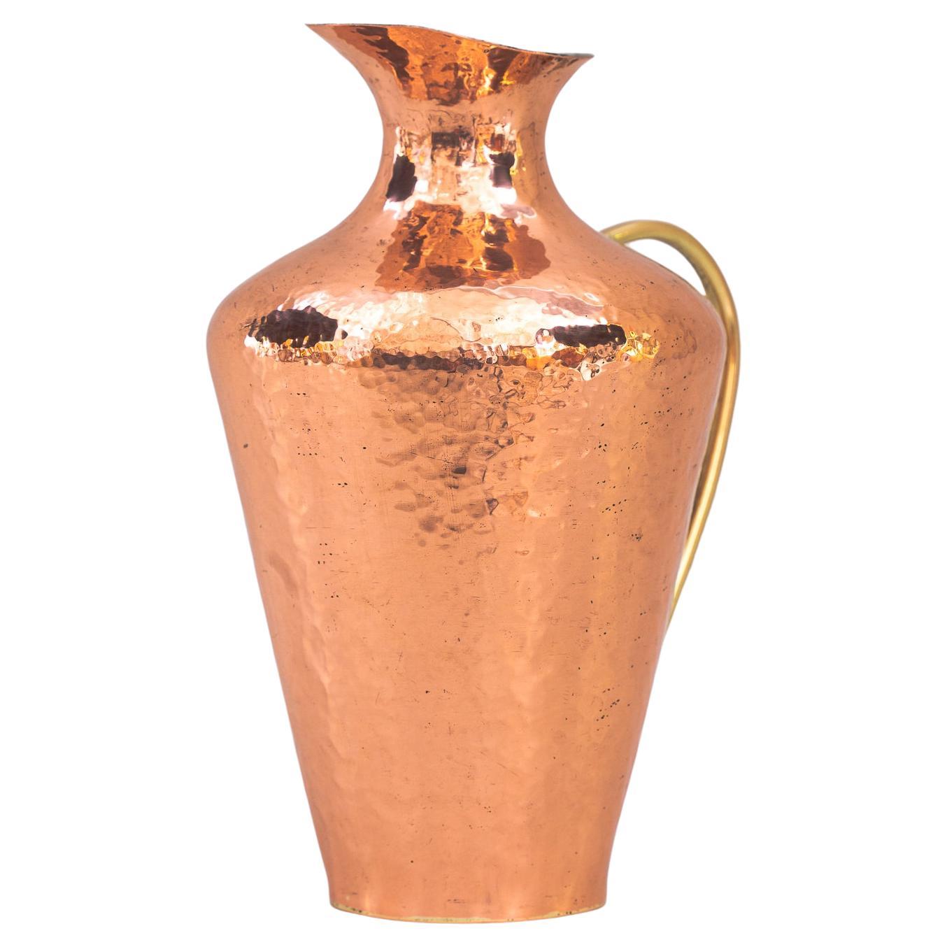 Copper, Brass Hammered Jug Around 1950s For Sale