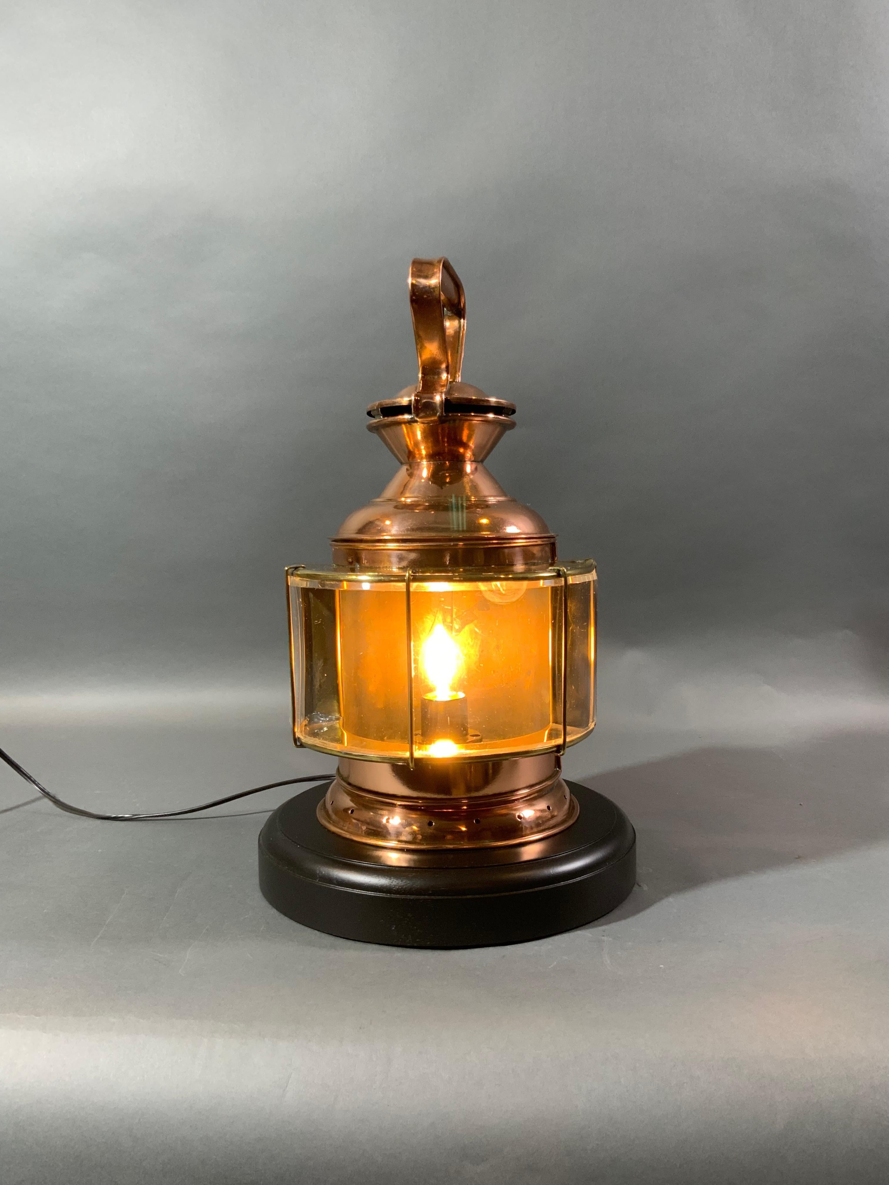 Polished Copper & Brass Light For Sale
