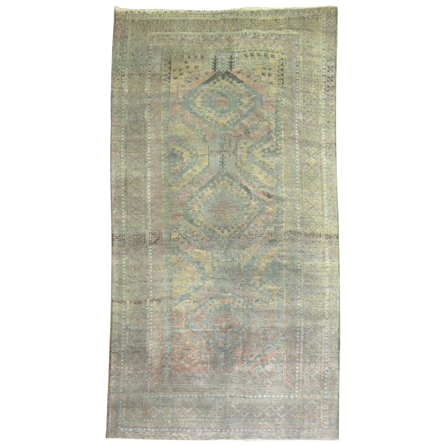 Copper Brown Tribal Geometric Persian Gallery Size Carpet