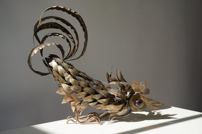 Mid Century Art Brutalist Sculpture Modern Farmhouse Mid Century Rooster ROOSTER BRUTALIST METAL 