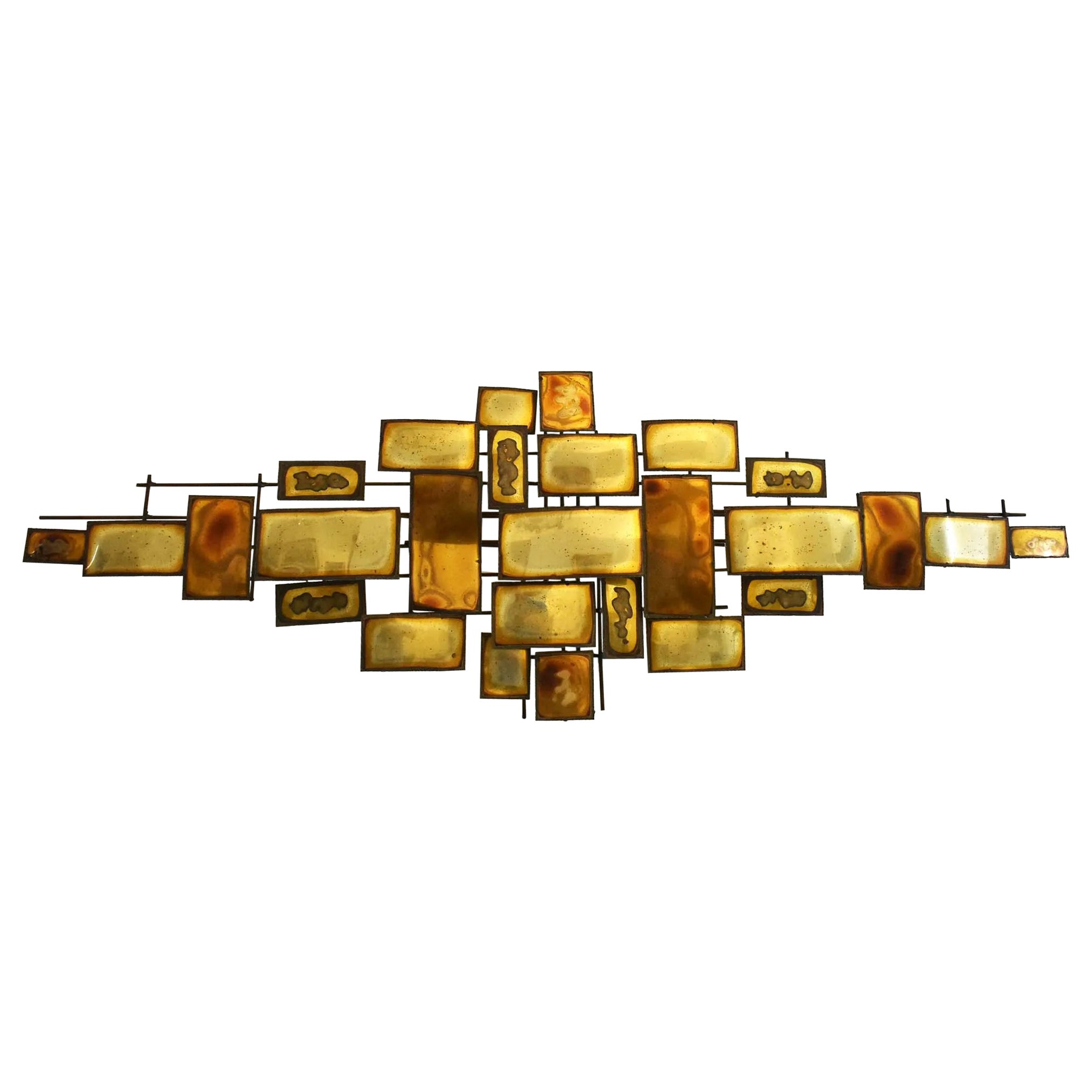 Copper Brutalist Signed Wall Sculpture