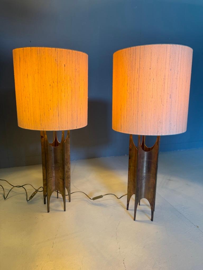Pair of brutalist table lamps-organic shape, Maurizio Tempestini style- Italy 6