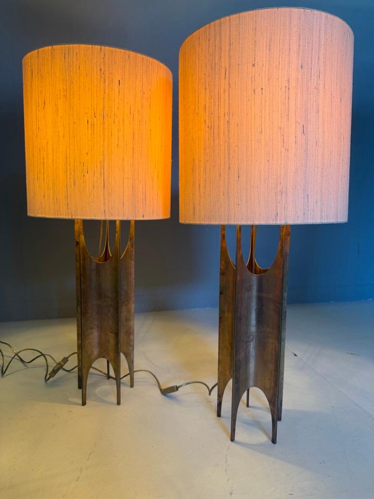 Pair of brutalist table lamps-organic shape, Maurizio Tempestini style- Italy 7