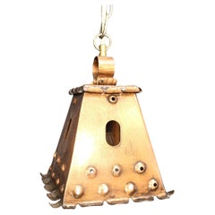 Copper brutatlist pendant light, 1970s
