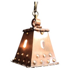 Copper brutatlist pendant light, 1970s