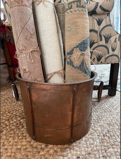 Copper Bucket with Handles and Bands