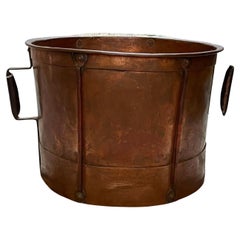 Copper Bucket with Handles and Bands