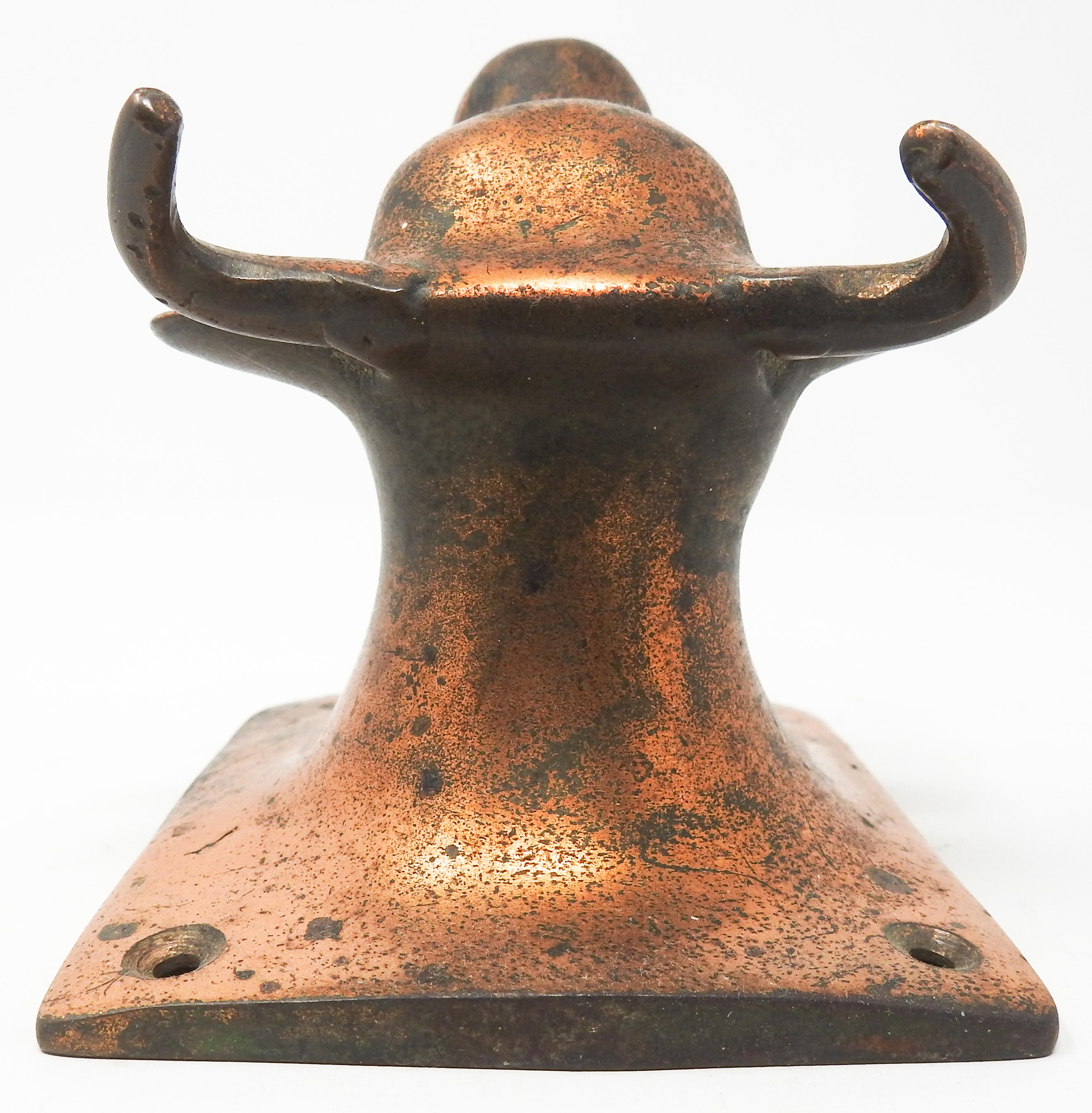 Primitive Copper Bull Head Apron Hook For Sale