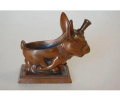 Copper Bulldog Pipe Holder Striker Lighter, Circa 1937