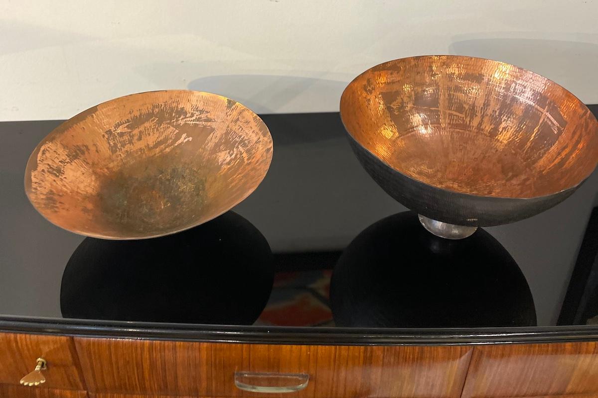 Italian Copper Cache-Pot Vases, Italy, 1950s For Sale