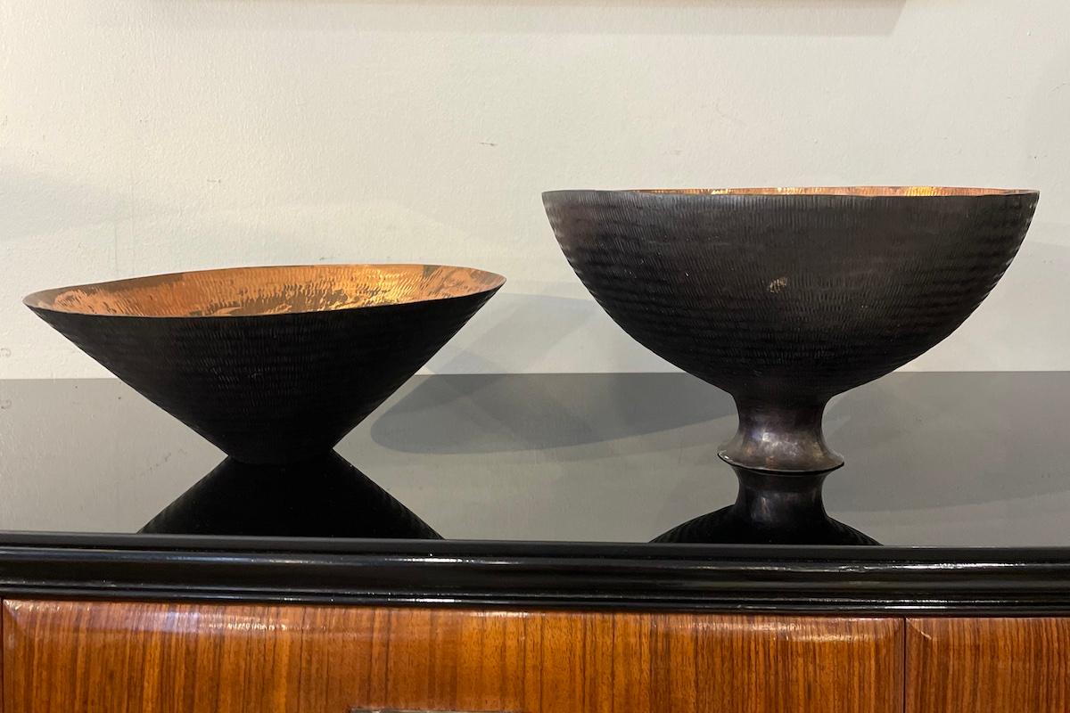 Mid-20th Century Copper Cache-Pot Vases, Italy, 1950s For Sale