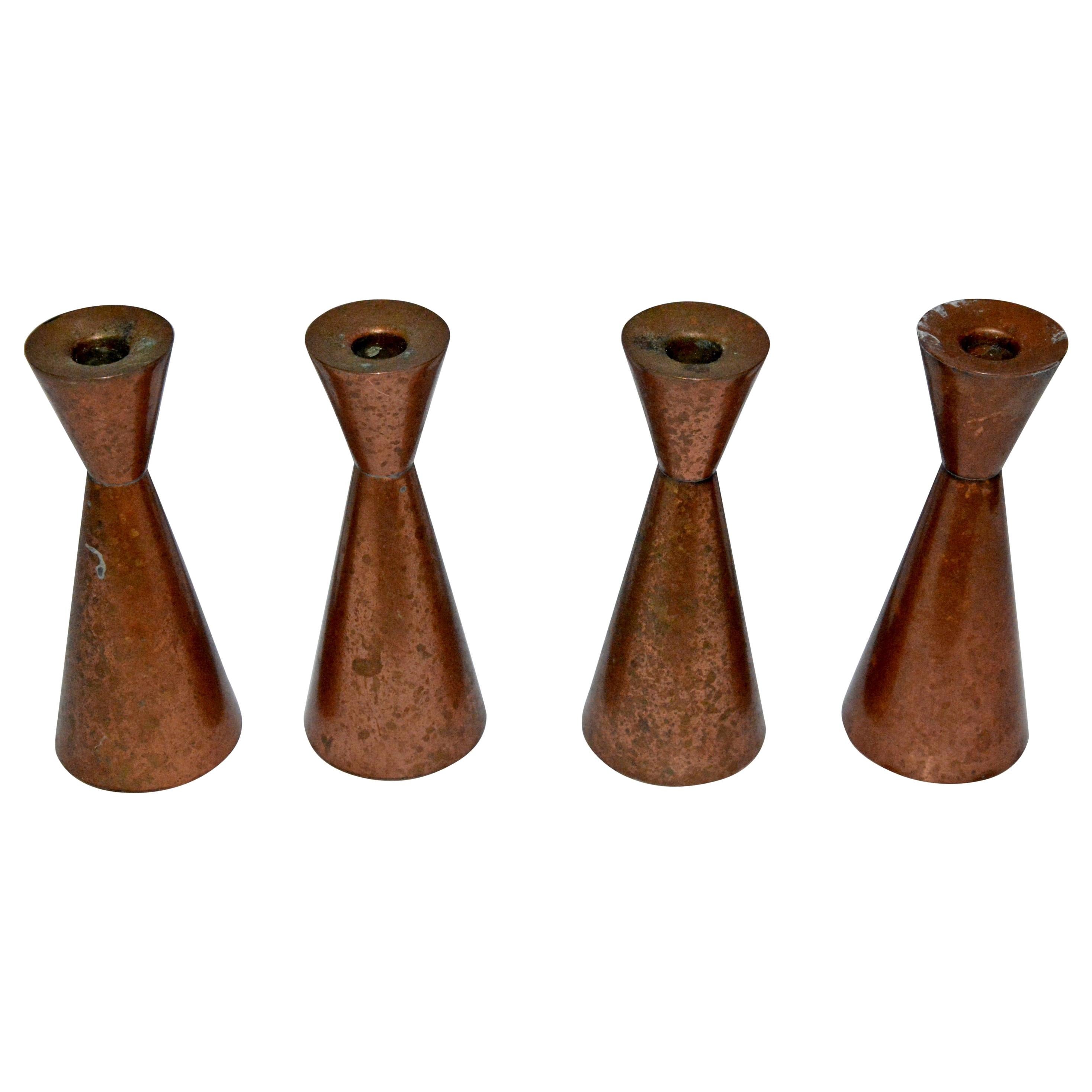 Copper Candlesticks E. Dragsted Mid-Century Modern