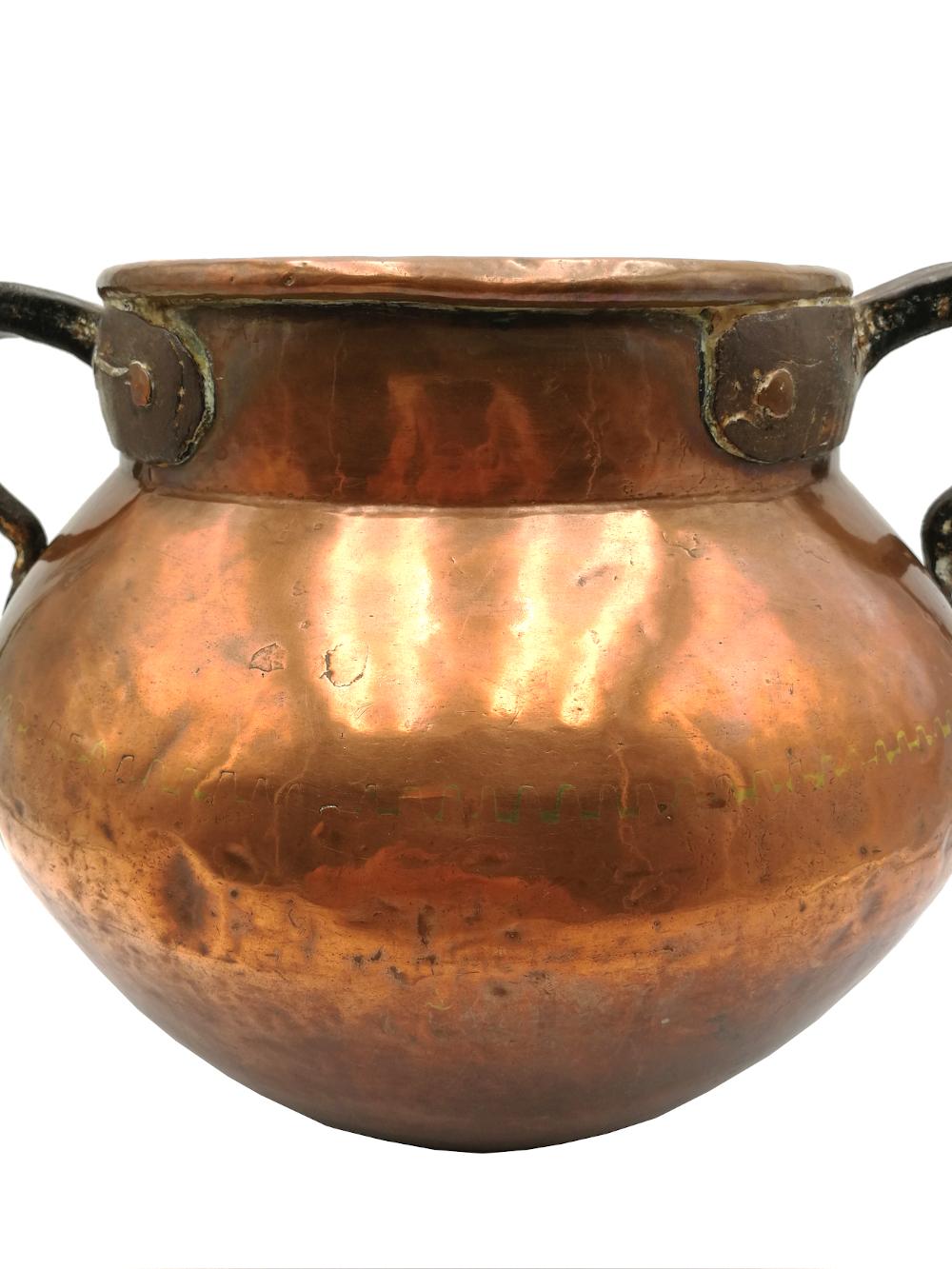 Metal Copper Cauldron 19th Century For Sale