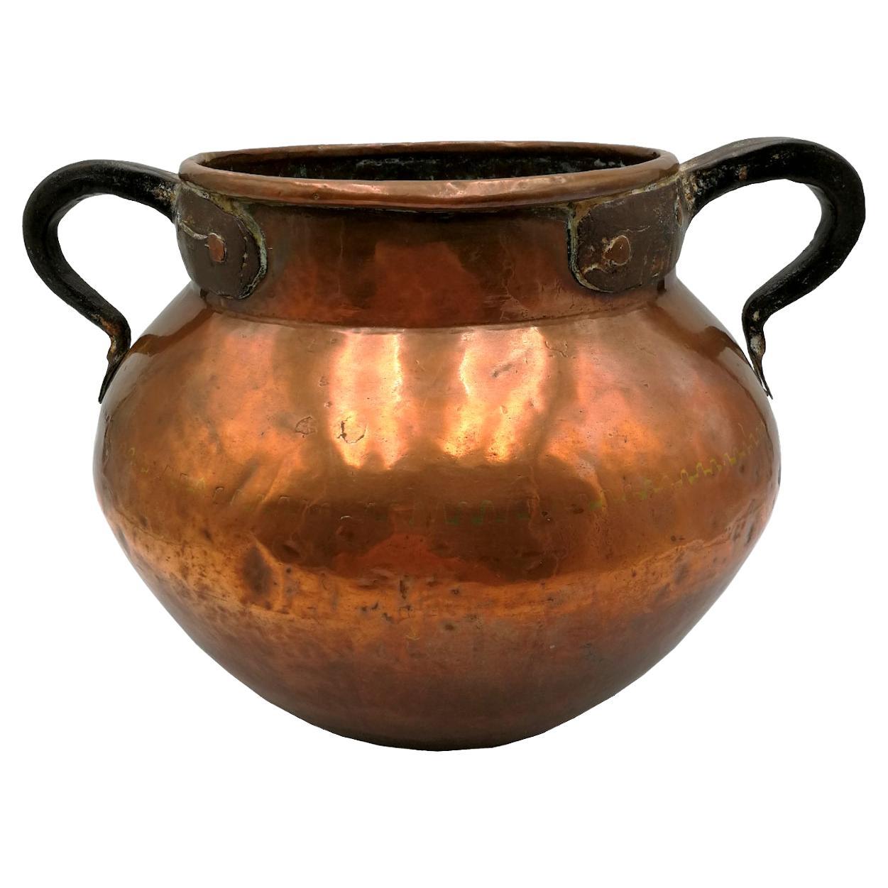 Copper Cauldron 19th Century For Sale