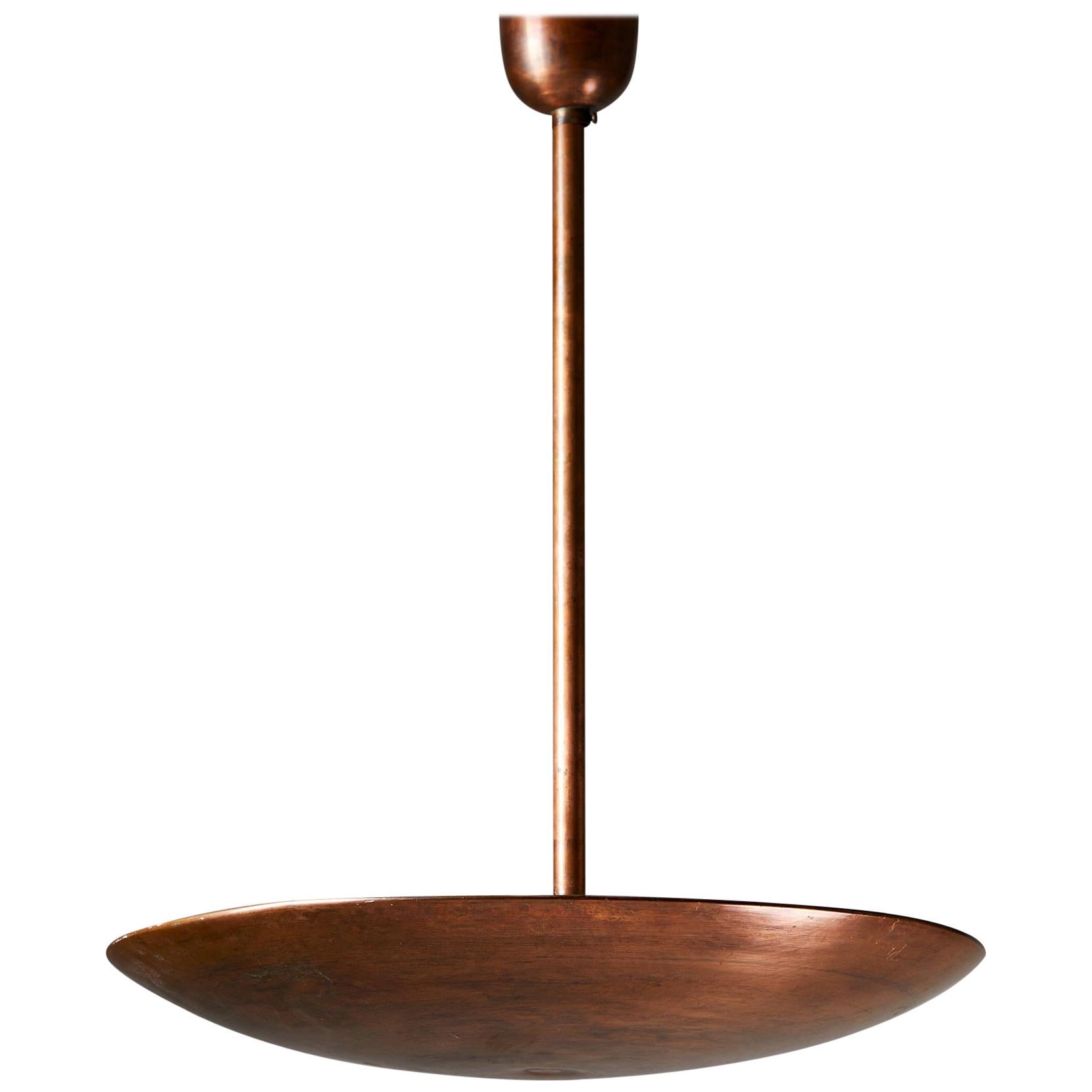 Copper Ceiling Lamp, Anonymous, Sweden, 1960's
