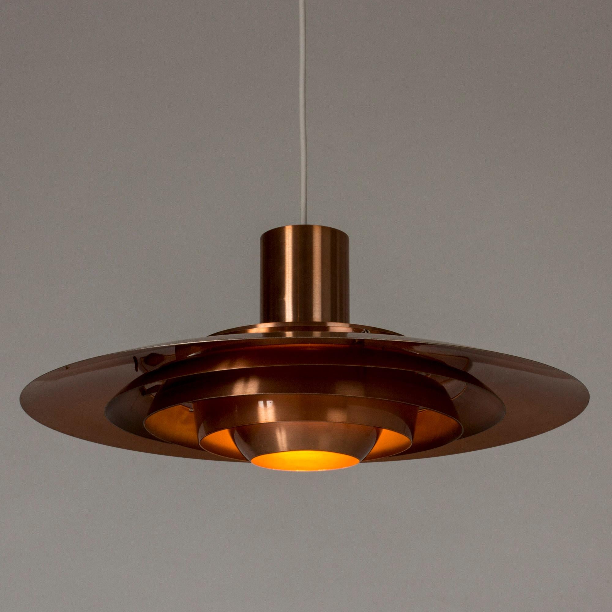 Scandinavian Modern Copper Ceiling Lamp by Jørgen Kastholm and Preben Fabricius