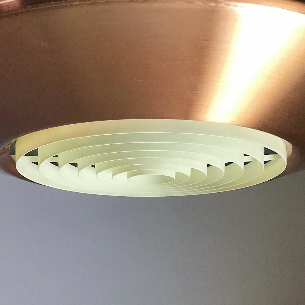 Beautiful and rare ceiling light by Ejnar Mielby for Lyfa, Denmark, 1974. 

Shaped like a saucer the Danish midcentury ceiling light with the original center grid makes it perfect as a dining table light.

Stunning close to mint