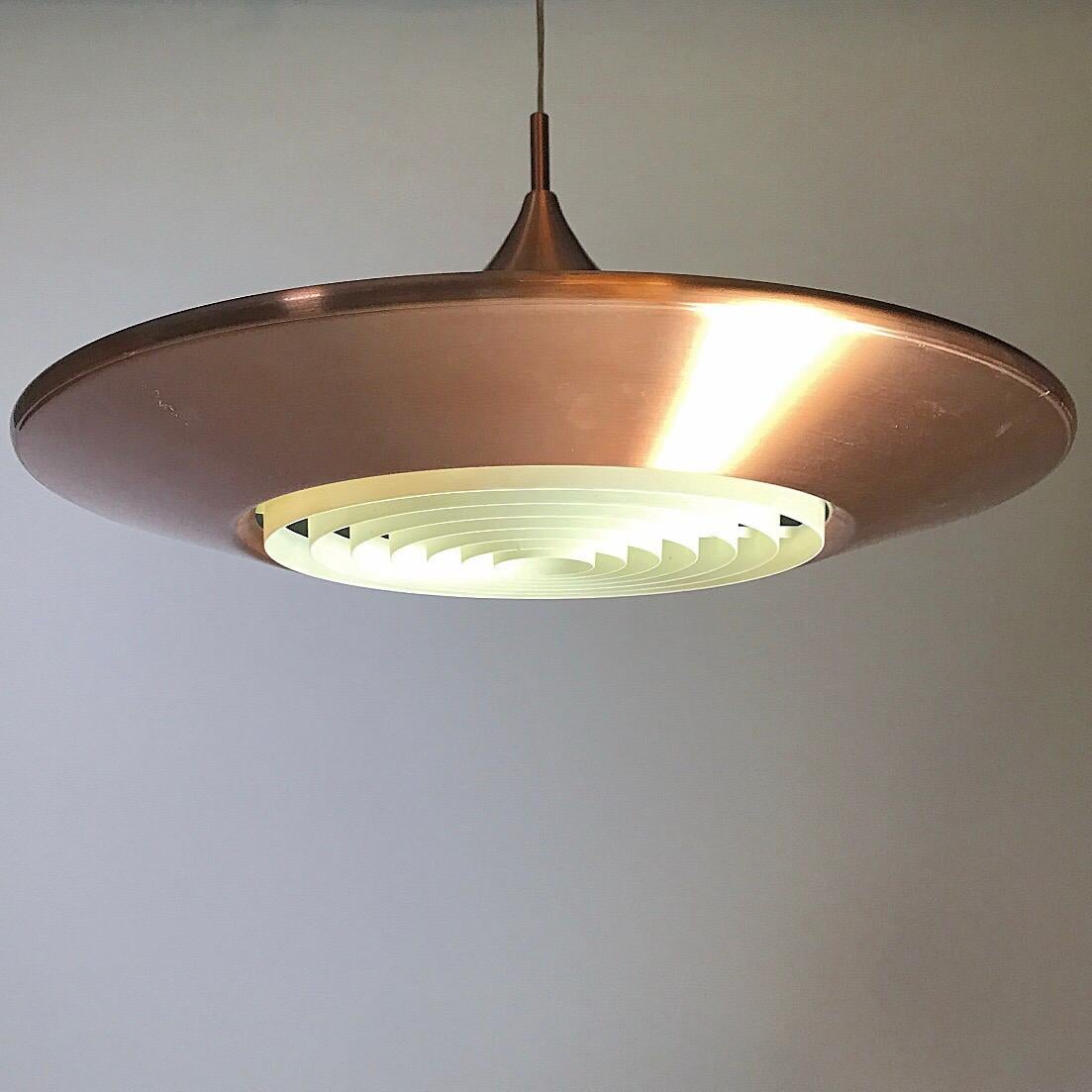 Copper Ceiling Light by Ejnar Mielby for Lyfa, Denmark, 1974 In Good Condition In Haderslev, DK