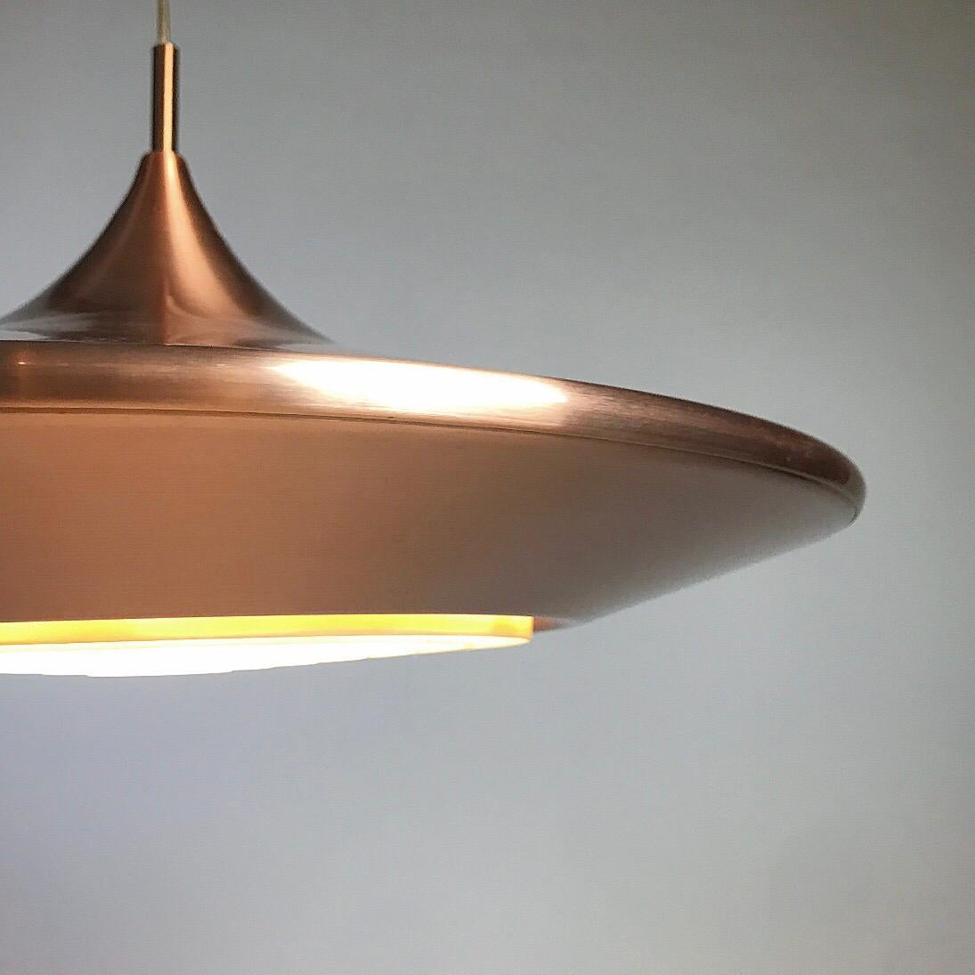 Late 20th Century Copper Ceiling Light by Ejnar Mielby for Lyfa, Denmark, 1974