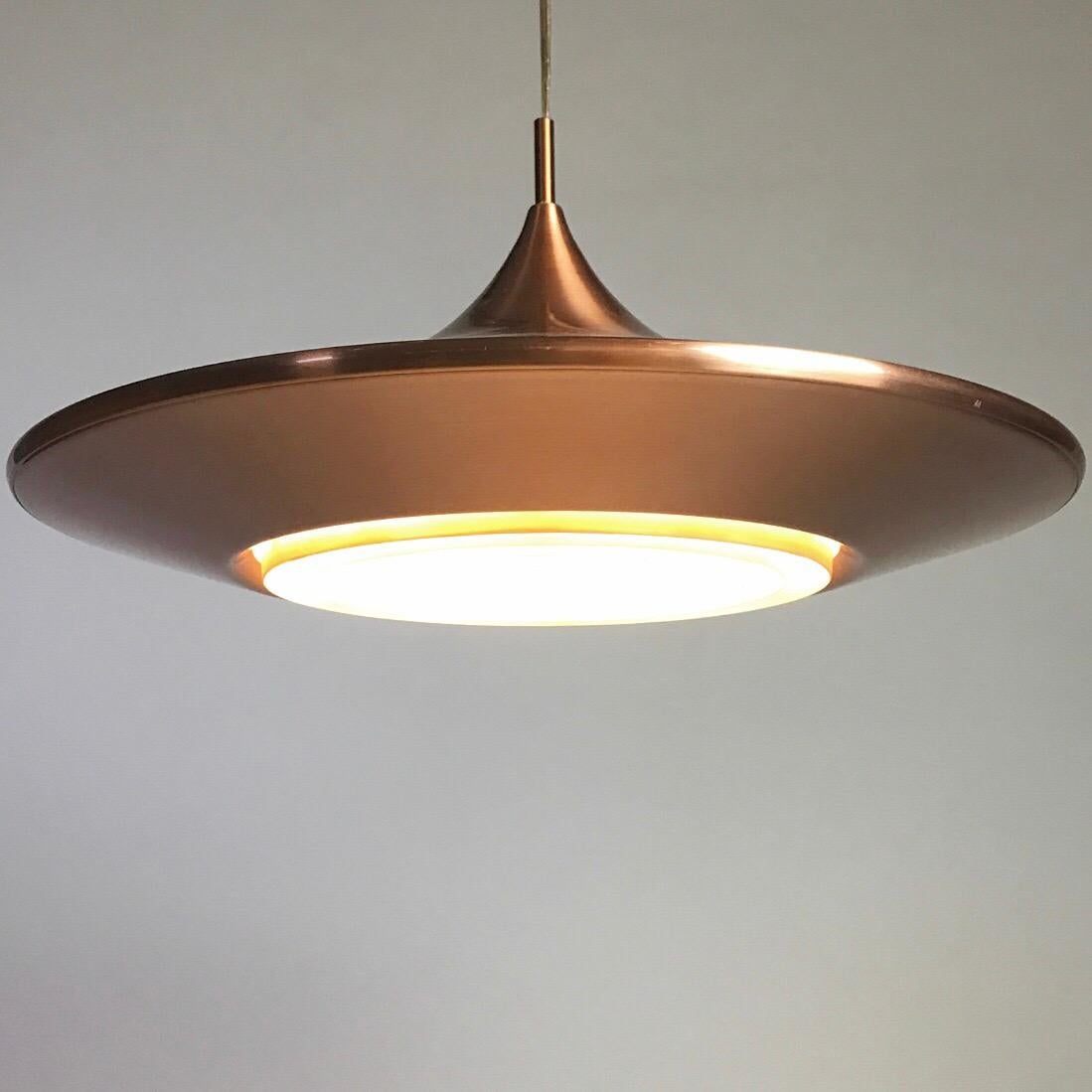 Copper Ceiling Light by Ejnar Mielby for Lyfa, Denmark, 1974 1