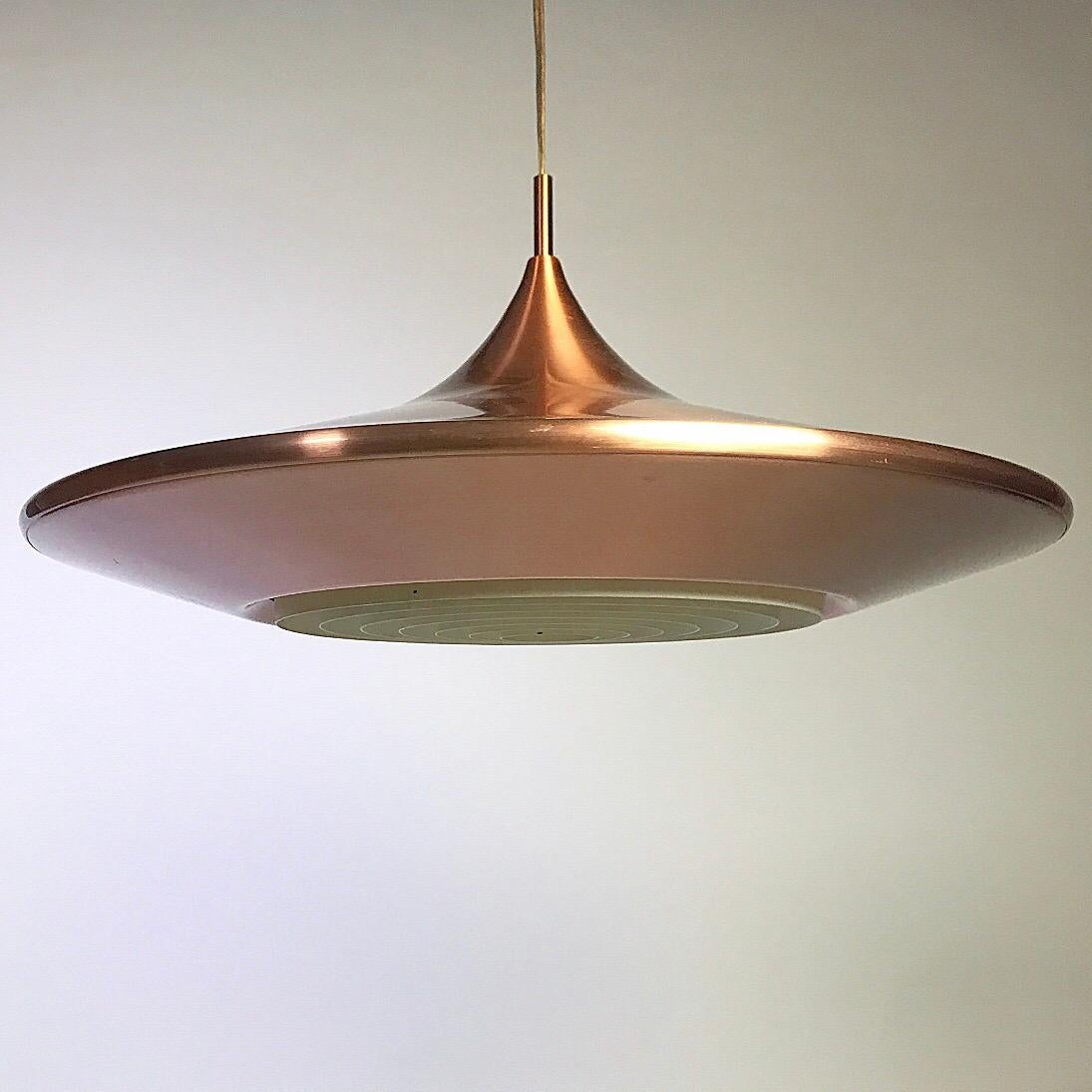 Copper Ceiling Light by Ejnar Mielby for Lyfa, Denmark, 1974 2