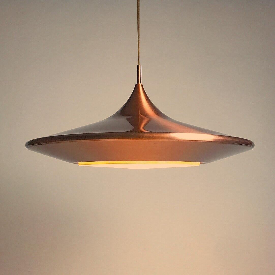 Copper Ceiling Light by Ejnar Mielby for Lyfa, Denmark, 1974 3