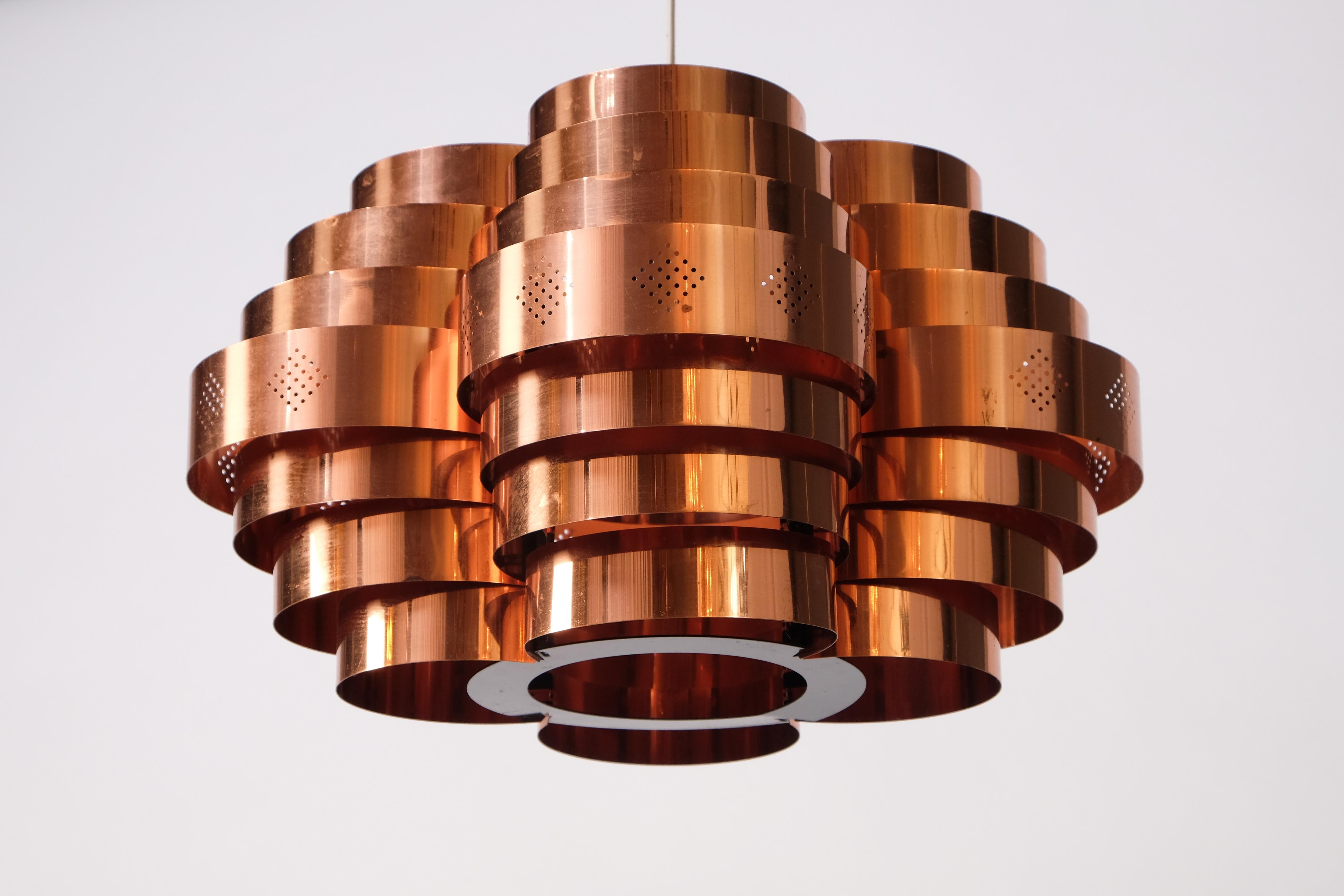 Late 20th Century Copper Ceiling Pendant, Sweden, 1970s For Sale