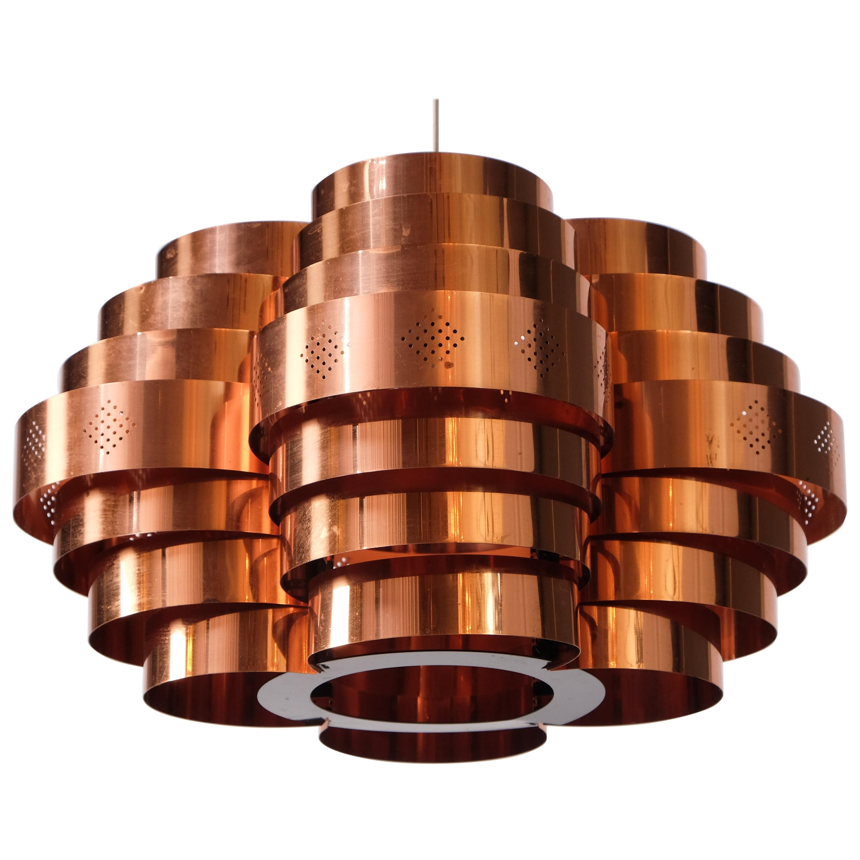 Copper Ceiling Pendant, Sweden, 1970s
