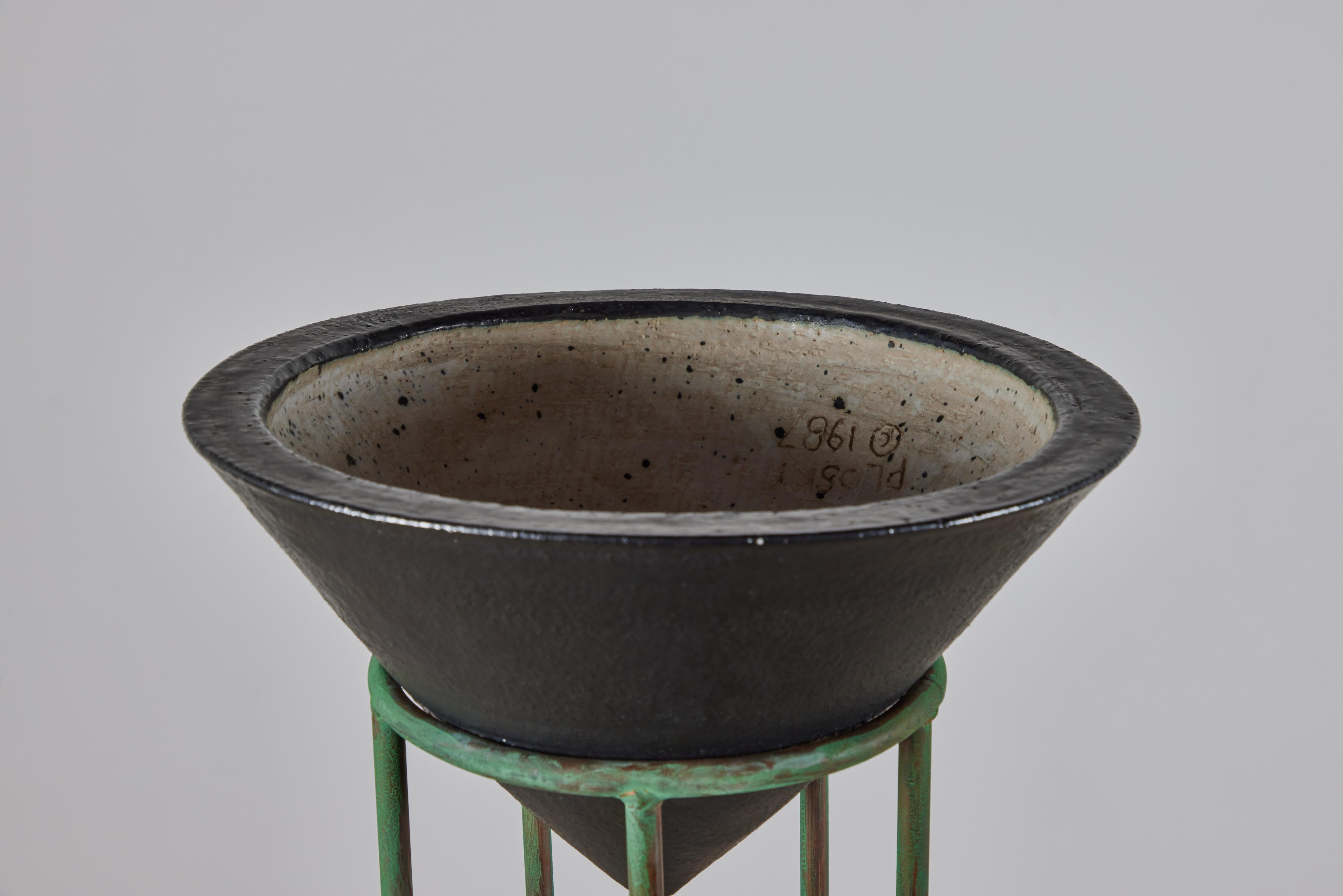 Céramique Lampadaire postmoderne en cuivre et céramique en vente