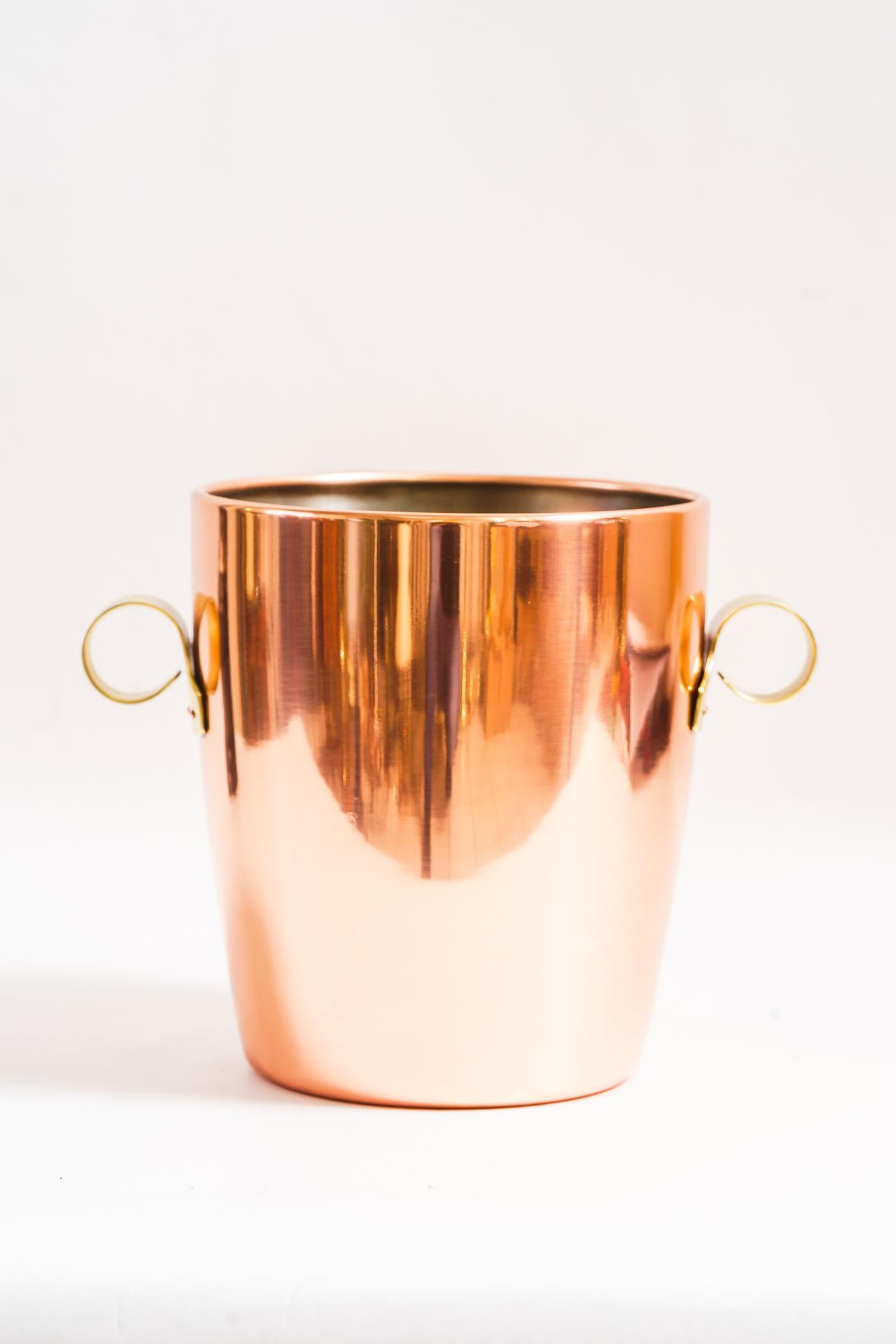 Lacquered Copper Champagne Bucket vienna around 1950s For Sale