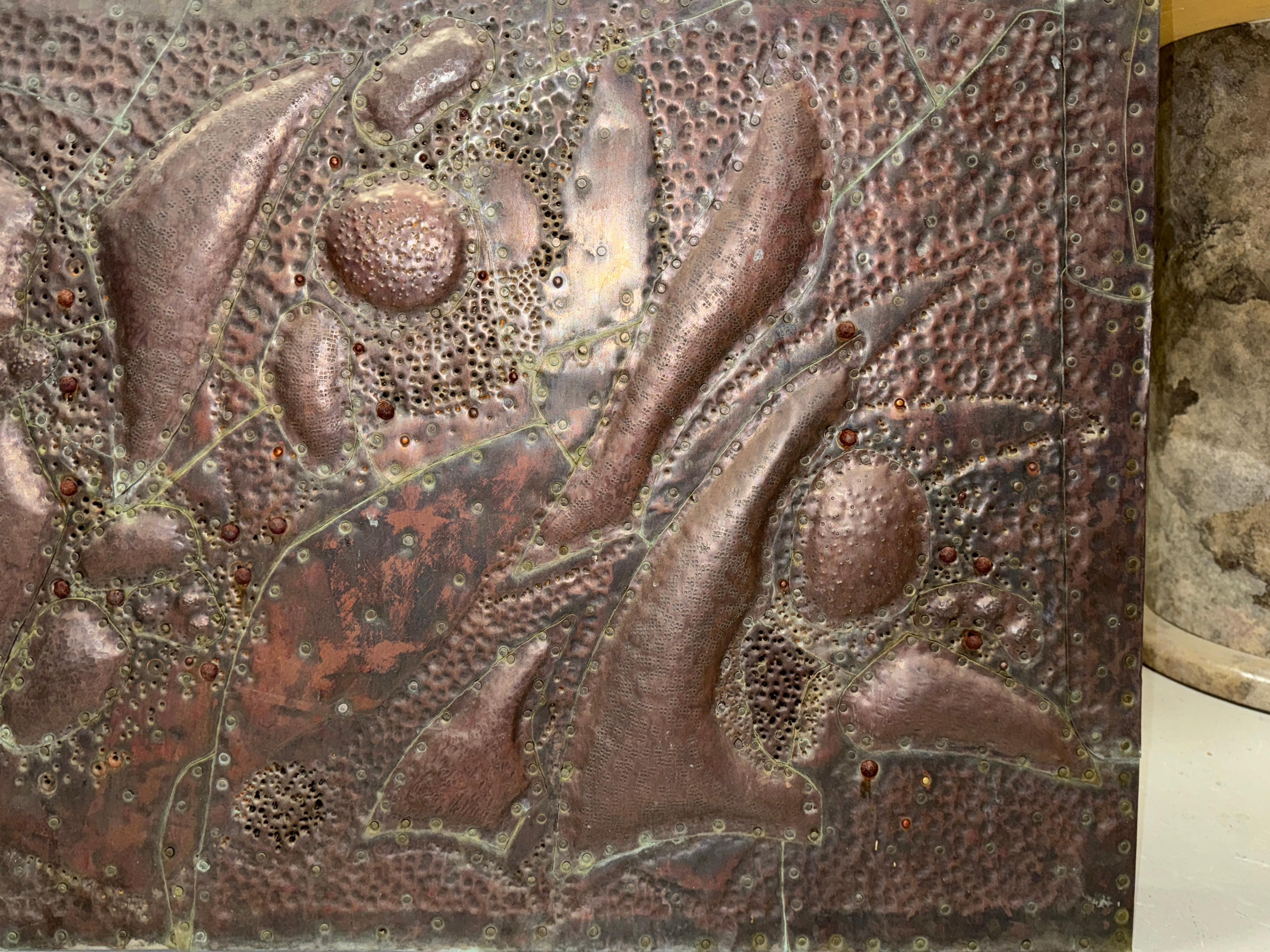 American Copper Clad Wall Sculpture by Noted Palm Springs Artist Bill Anson For Sale