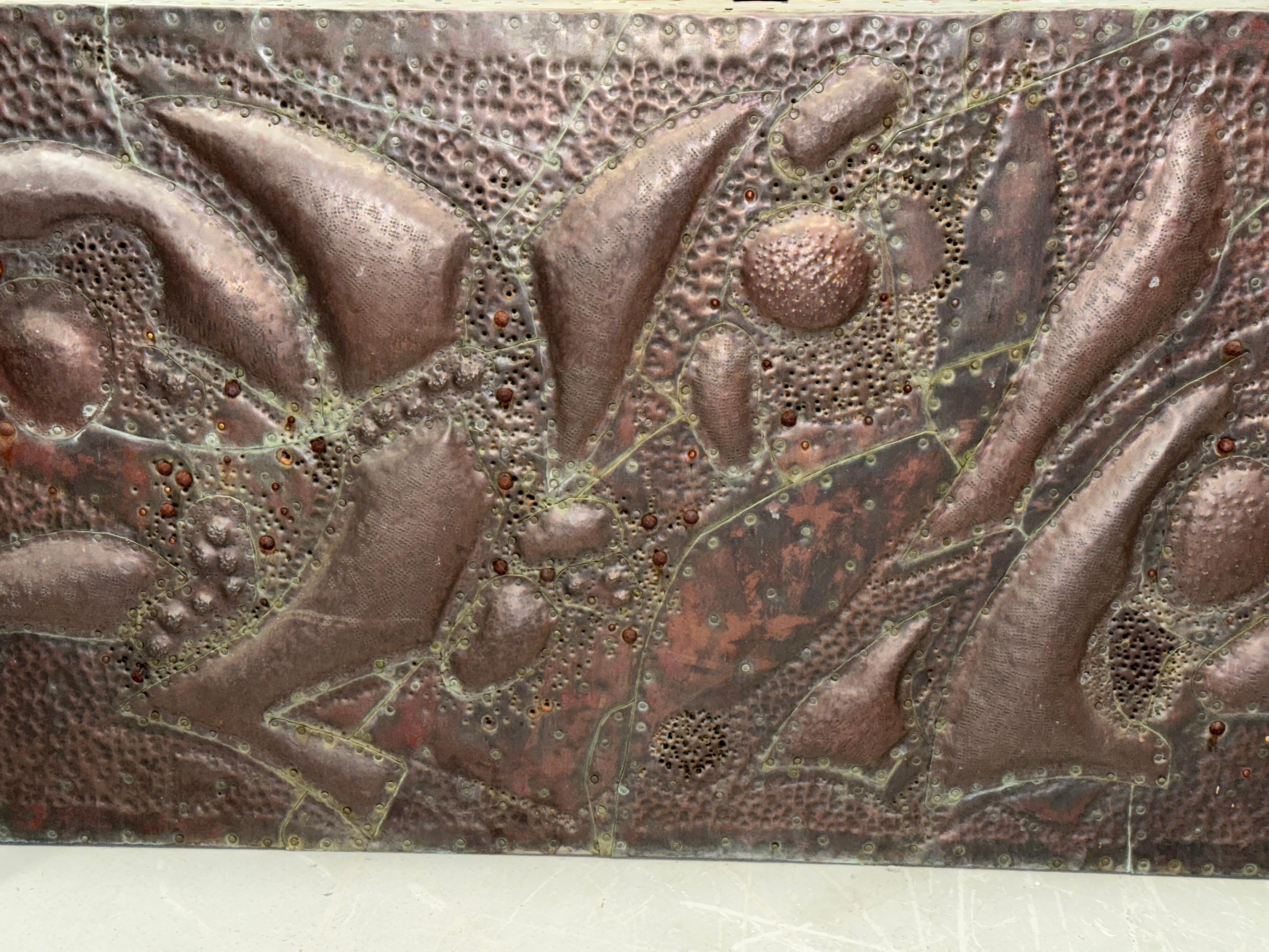 20th Century Copper Clad Wall Sculpture by Noted Palm Springs Artist Bill Anson For Sale
