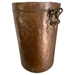 Copper Coal or Fire Bucket with Sturdy Wrought Handles