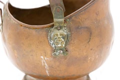 Copper Coal Scuttle with Ceramic Blue and White Handle