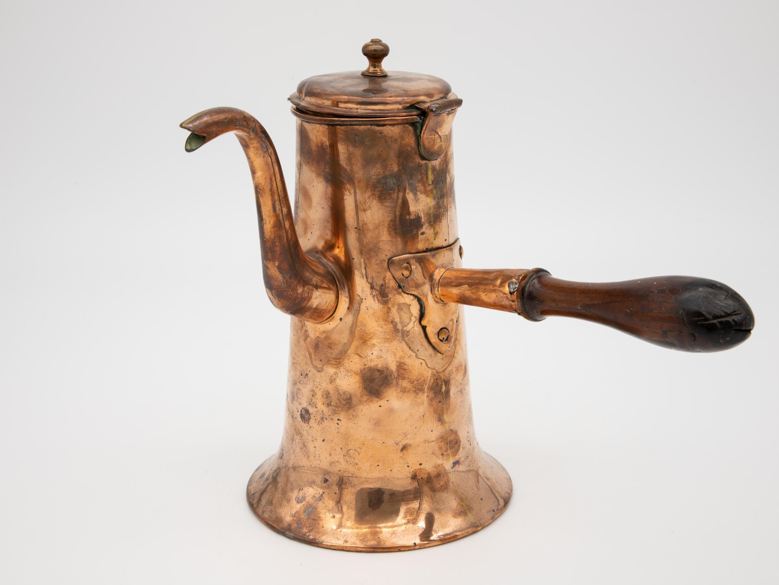 French Copper Coffee Kettle For Sale