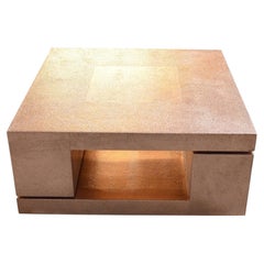 Ensemble de tables basses en cuivre, tables géométriques emboîtables