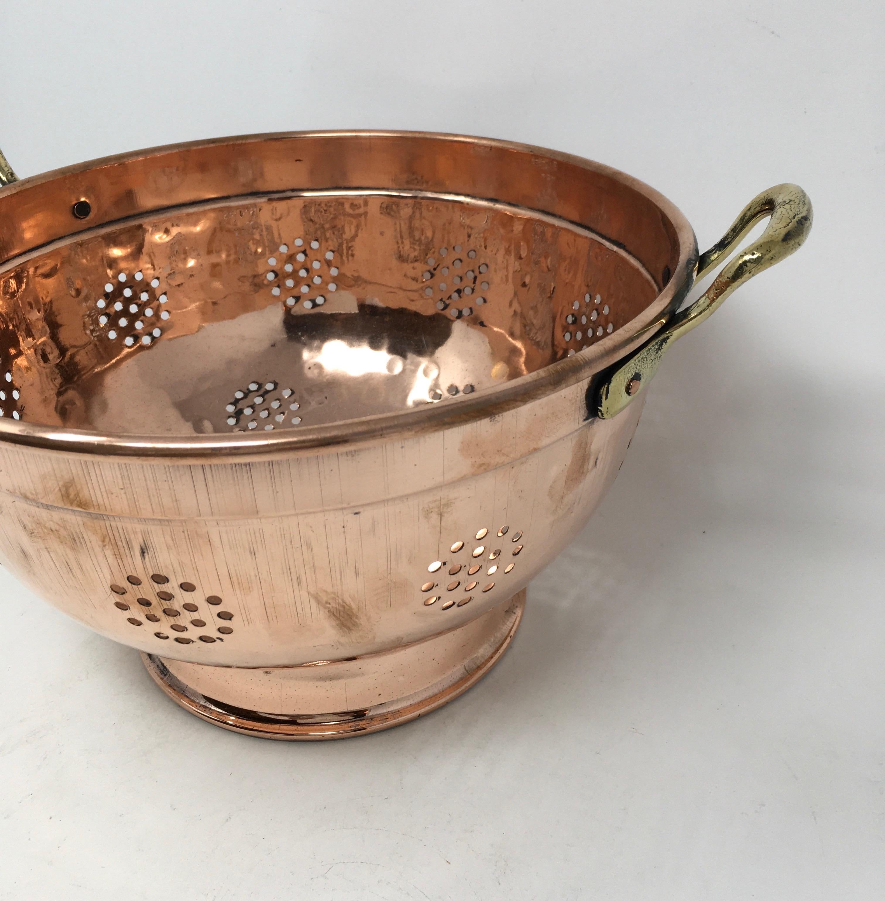 Copper Colander In Good Condition In Houston, TX