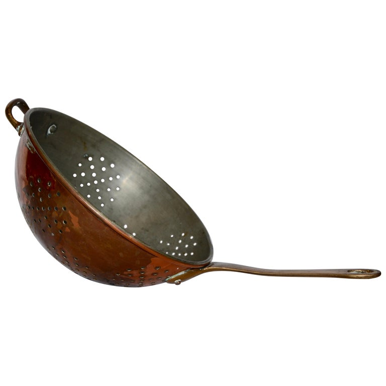 Copper Colander with Brass Handle, 20th Century at 1stDibs brass