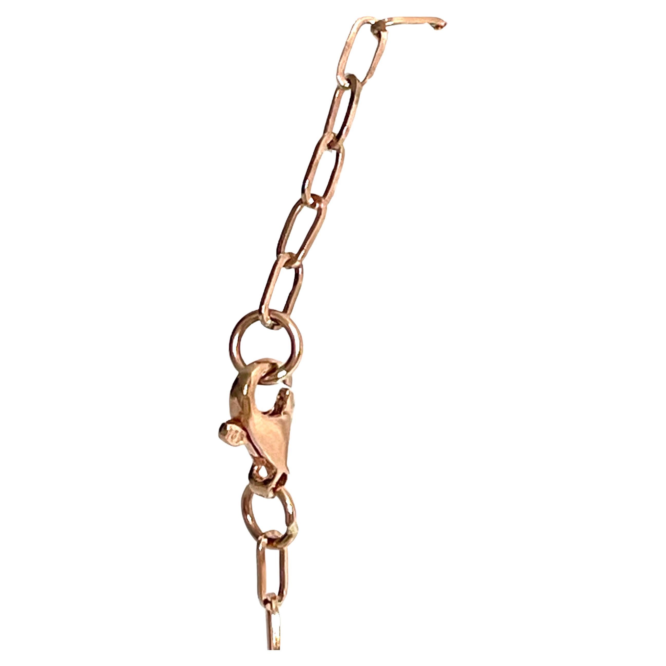 Briolette Cut Copper Color Pearls and Rose Gold Chain Paradizia Necklace For Sale