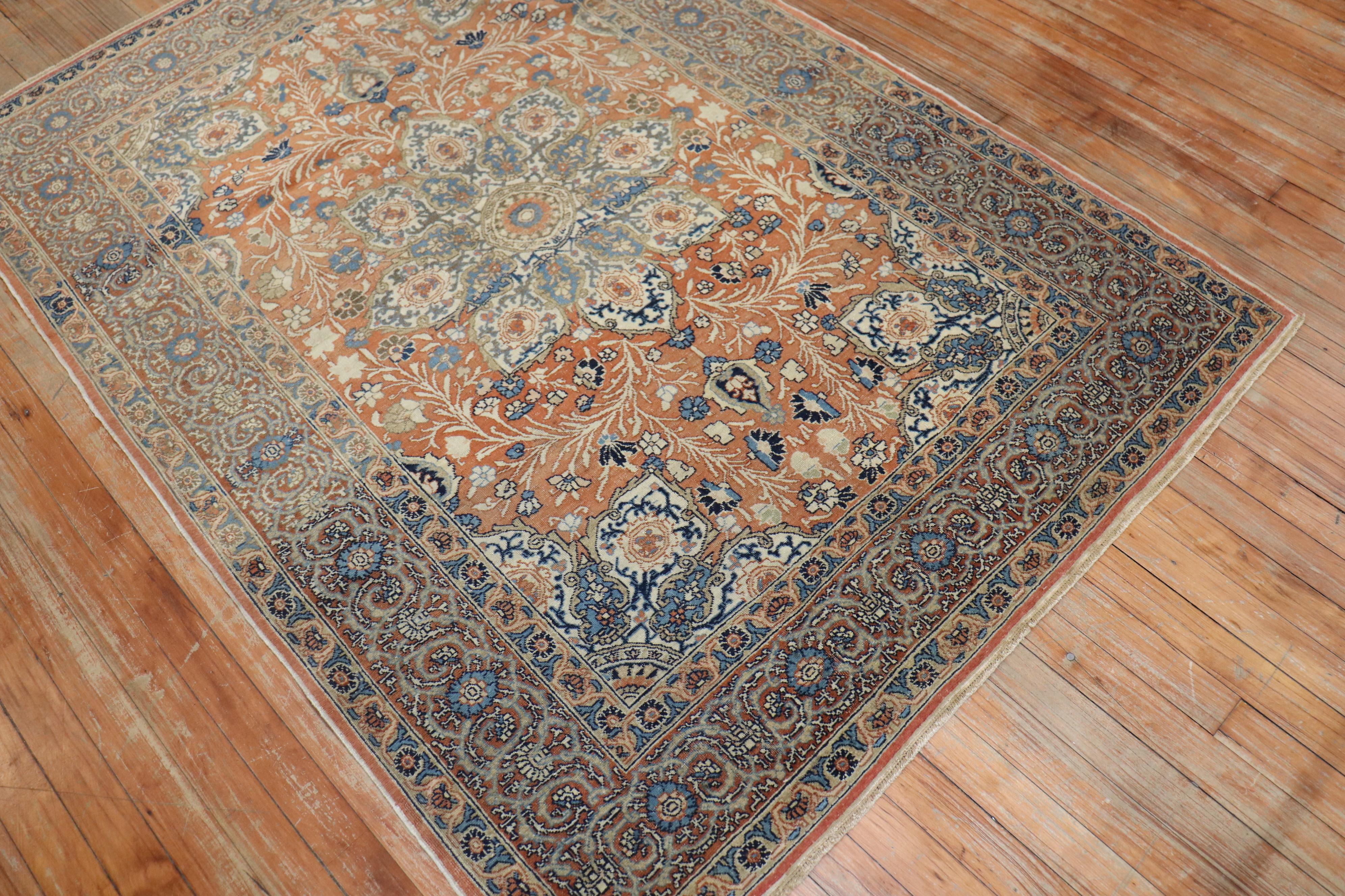 Perse Tapis persan de Tabriz de couleur cuivre en vente