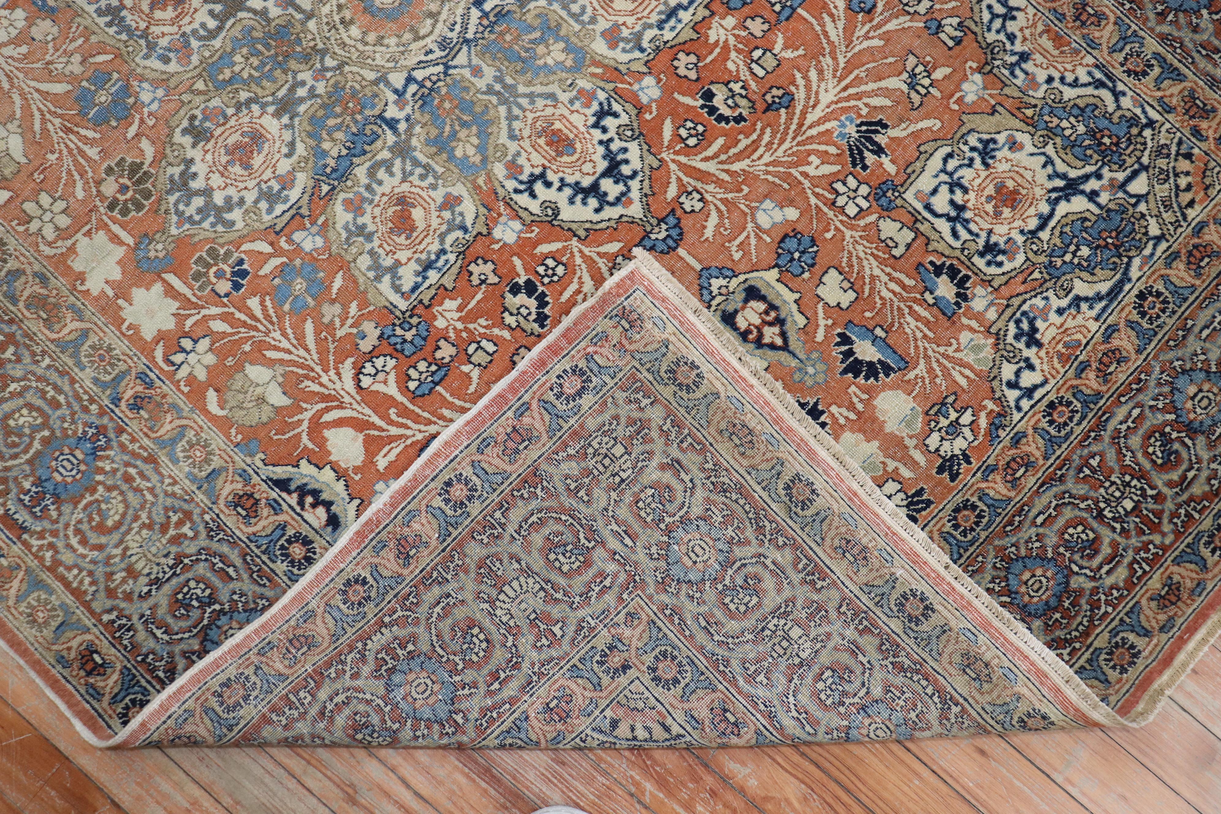 Copper Color Persian Tabriz Rug In Good Condition For Sale In New York, NY