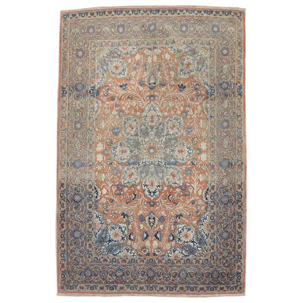 Copper Color Persian Tabriz Rug For Sale at 1stDibs | copper colored rug