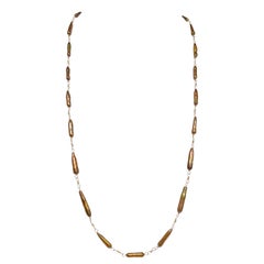Collier de perles en bâton rares de couleur cuivre 