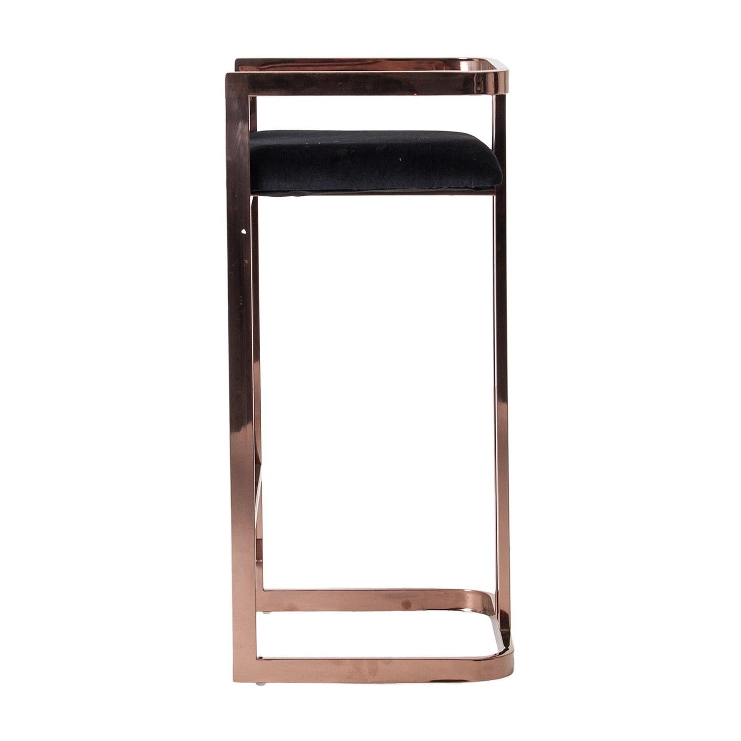 copper and black bar stools