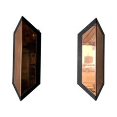 Copper Coloured Geometric Design French Pair of Sconces, 1960s, France