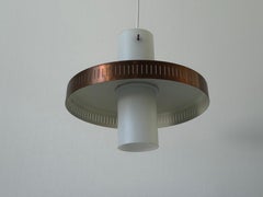 Copper Coloured Metal Frame and Glass Ceiling Lamp, 1960s, Germany