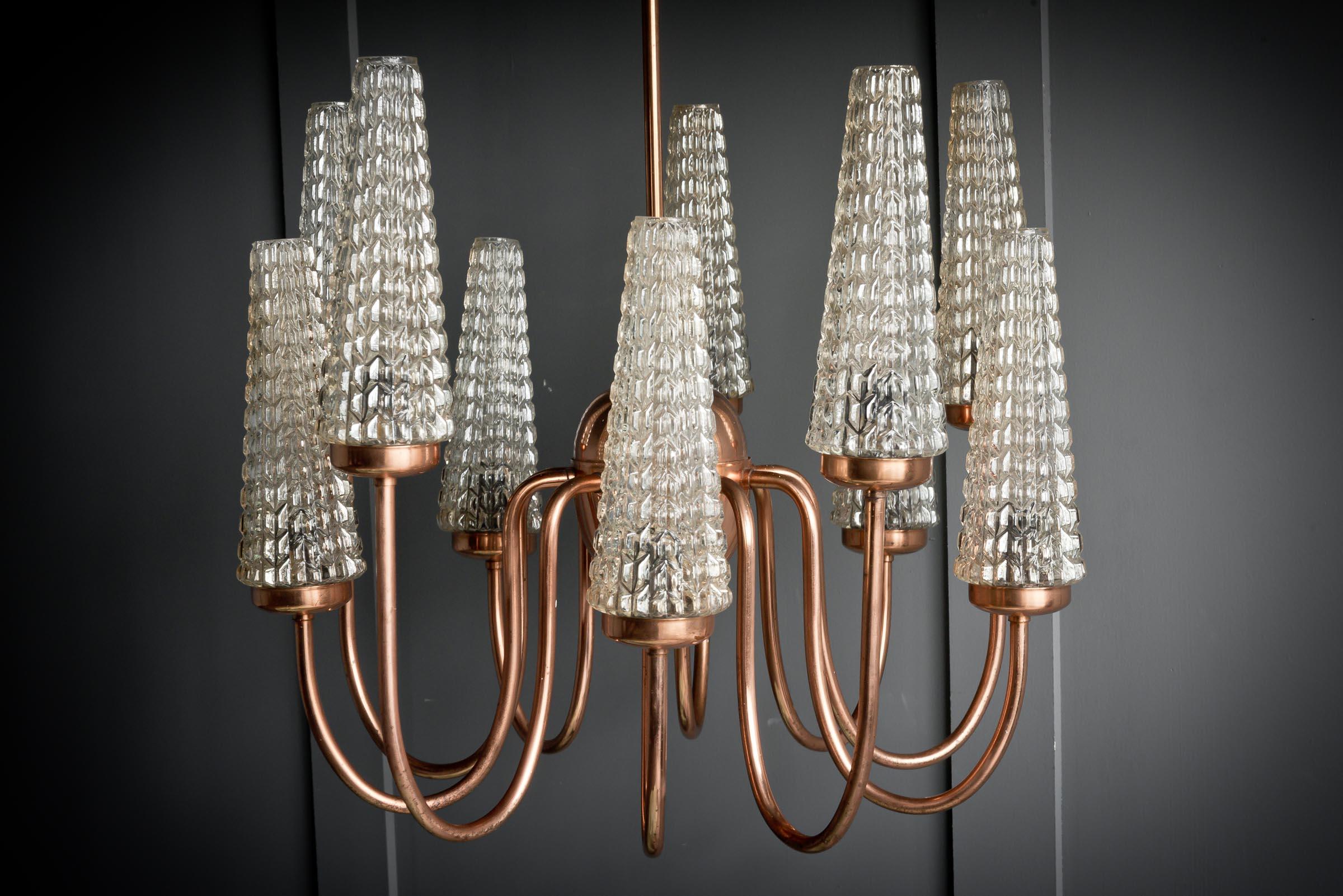 Copper Conical Chandelier For Sale 4
