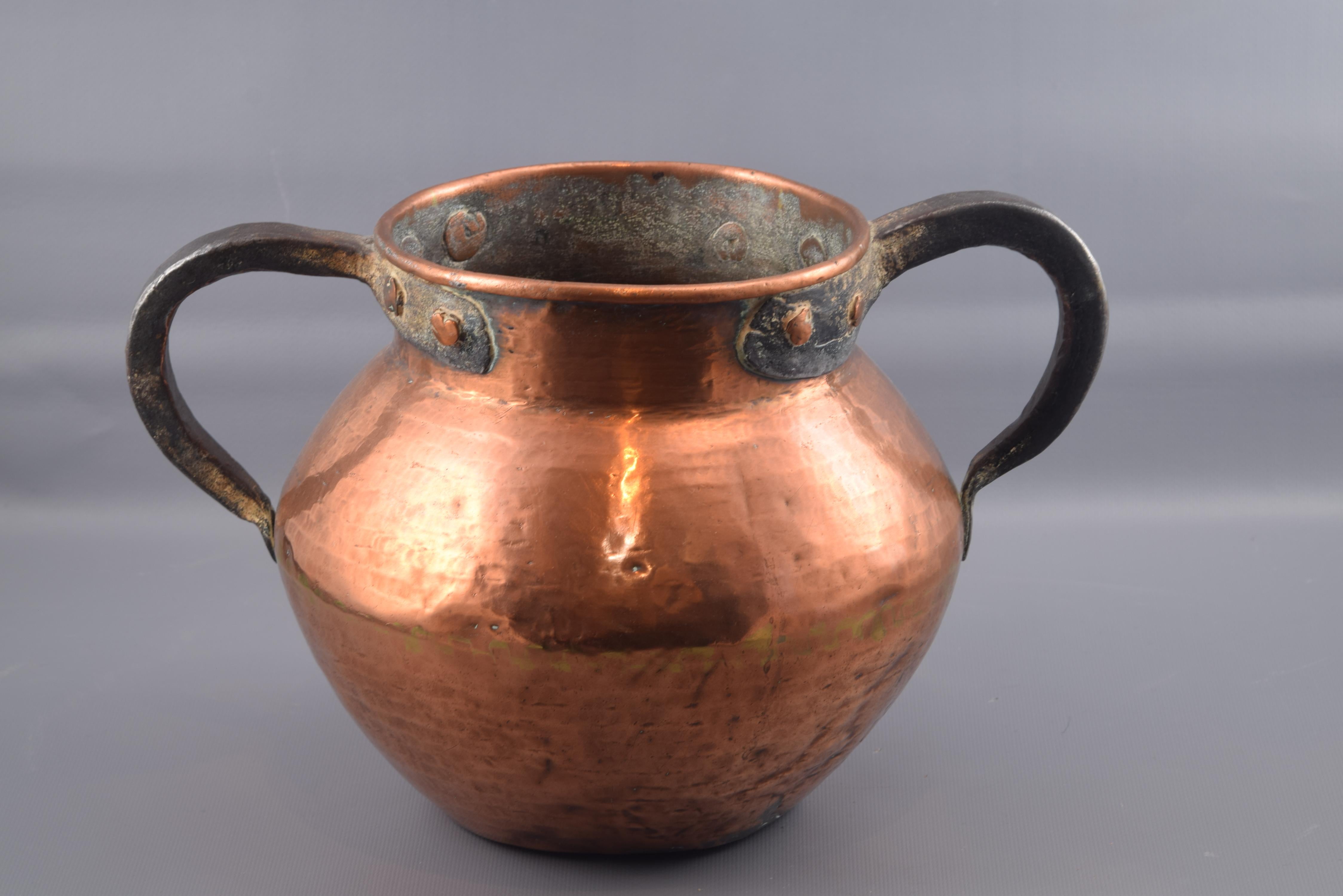 Neoclassical Copper Container with Two Handles, 18th Century